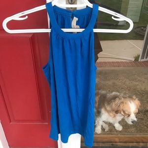 Loft Blue Scoop Neck Tank Top
